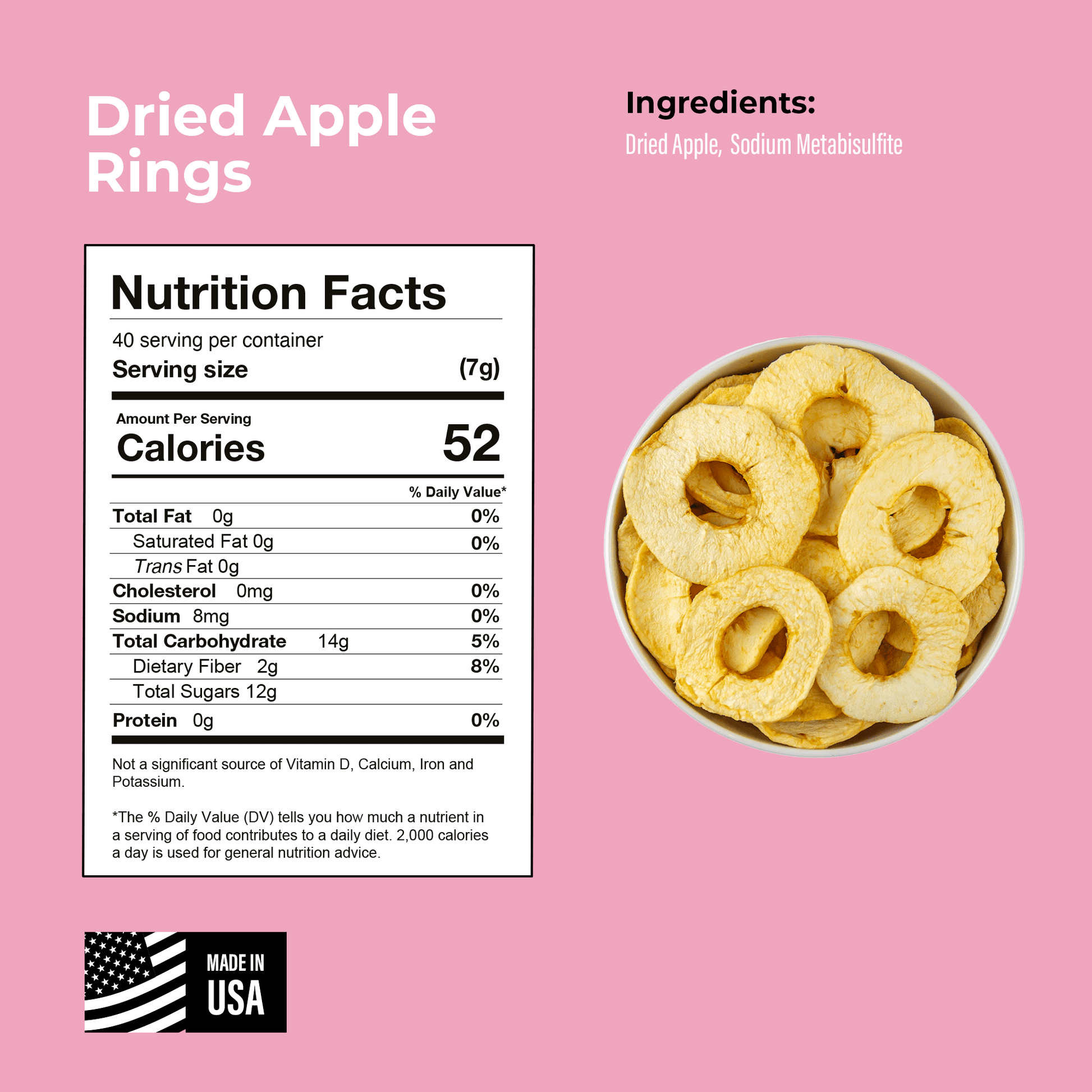 Amrita Health Foods Dried Apple Rings (8oz)