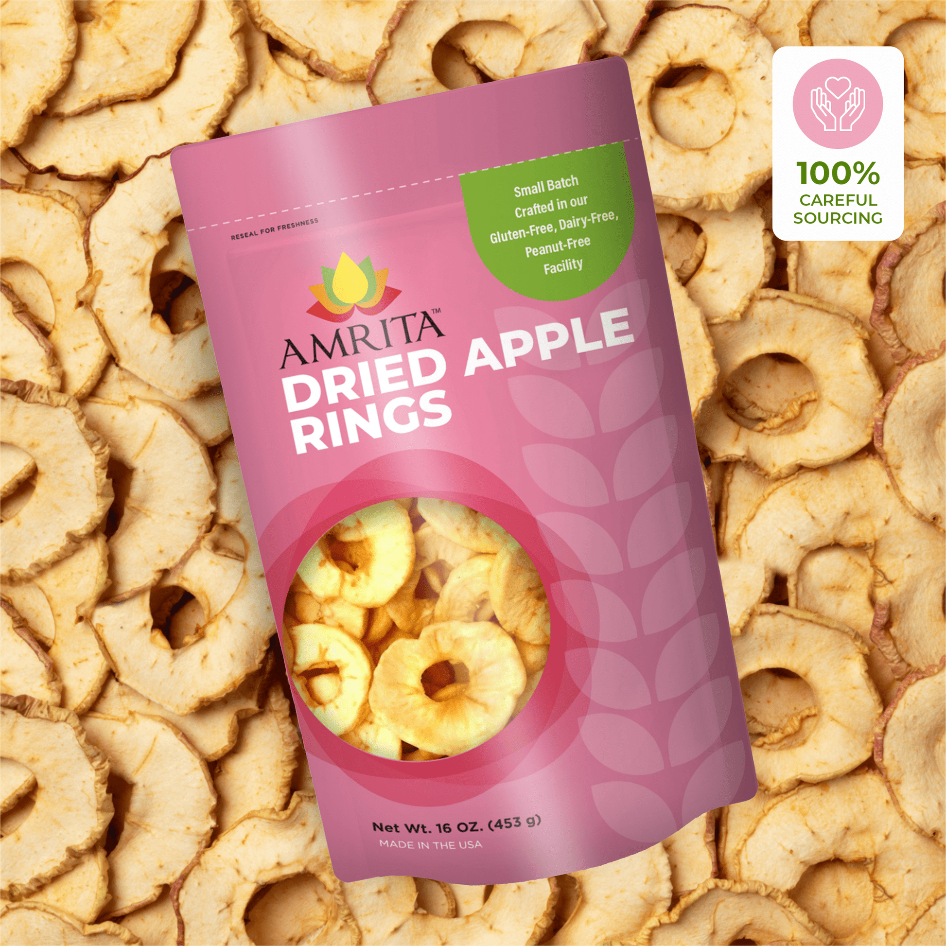 Amrita Health Foods Dried Apple Rings (8oz)