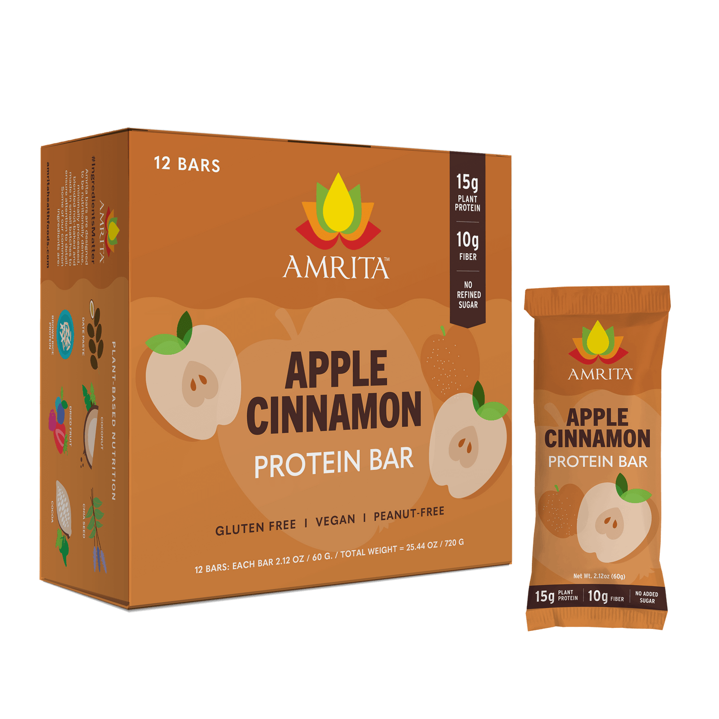 amrita-health-foods protein bars Apple Cinnamon