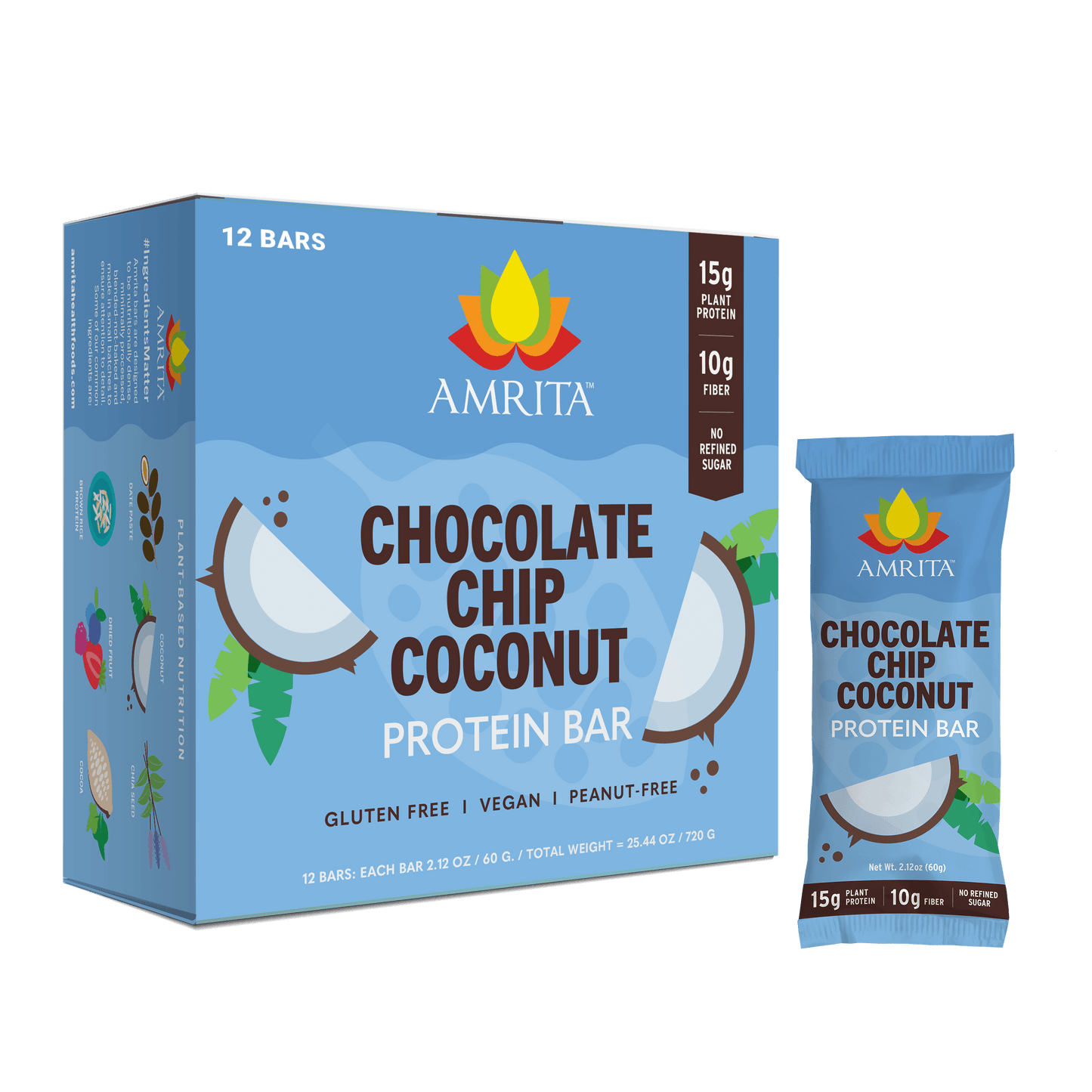 amrita-health-foods protein bars Chocolate Chip Coconut