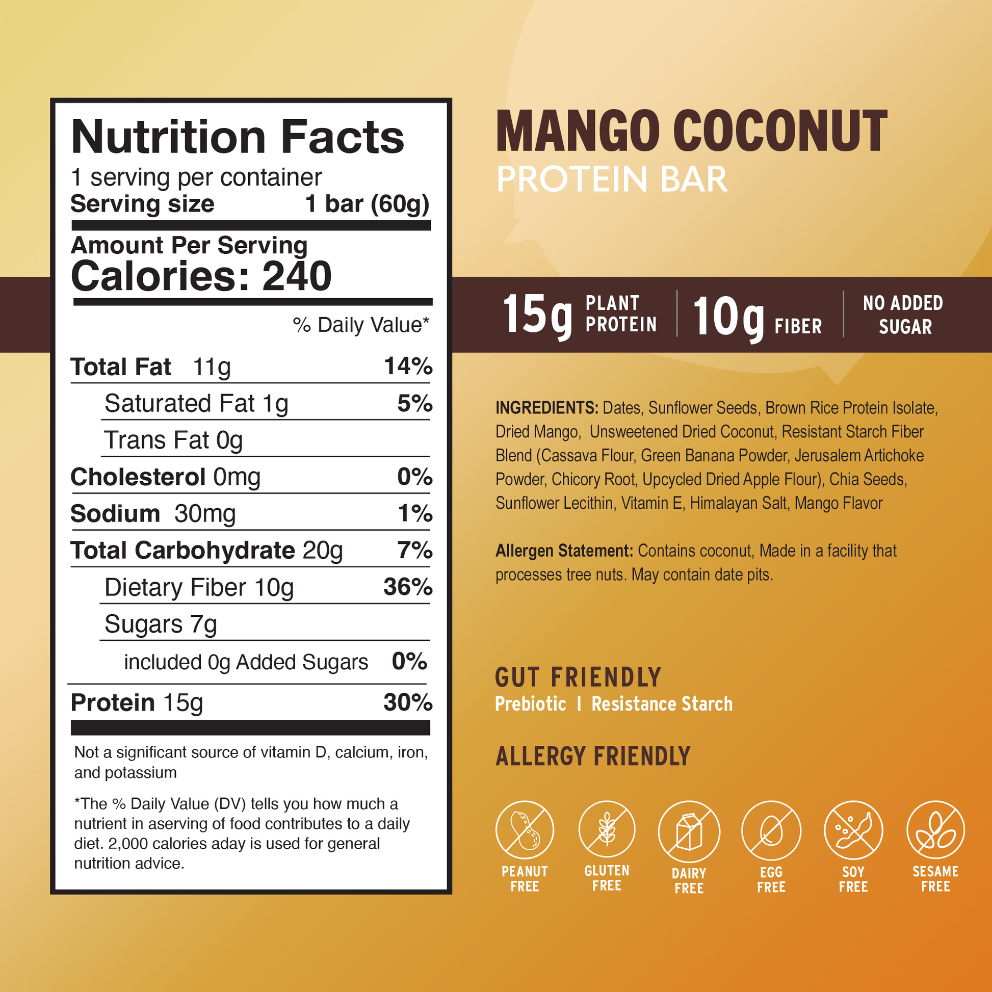 amrita-health-foods protein bars Mango Coconut