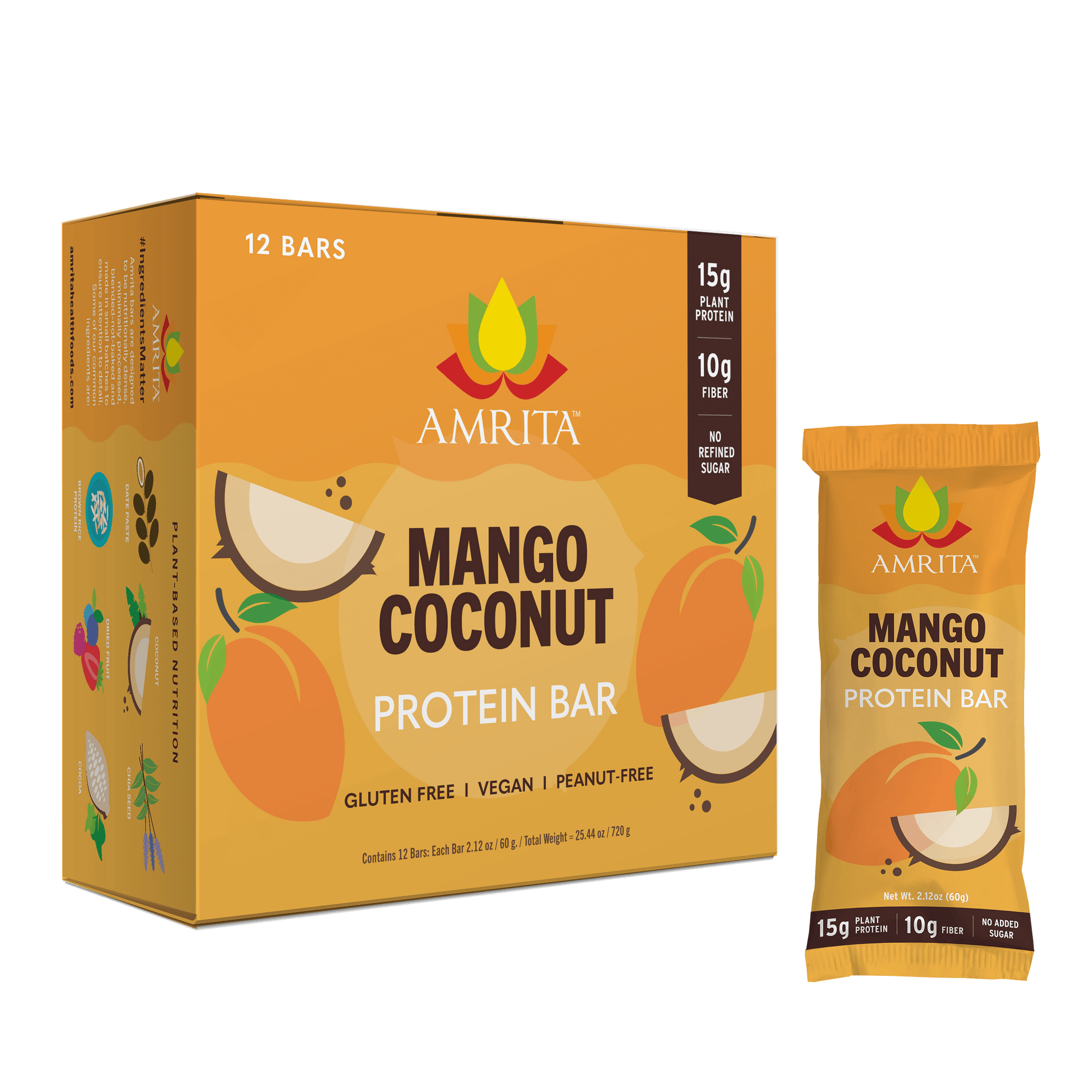 amrita-health-foods protein bars Mango Coconut